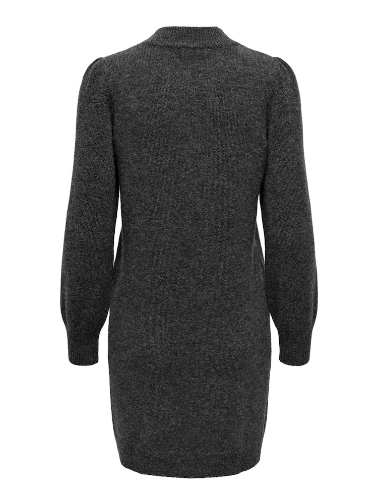 JDY Grey High Neck Knitted Jumper Dress - Image 5 of 5