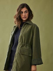 JDY Green Coated Barn 100% Cotton Jacket - Image 1 of 5