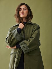 JDY Green Coated Barn 100% Cotton Jacket - Image 2 of 5