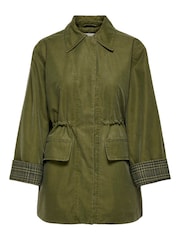 JDY Green Coated Barn 100% Cotton Jacket - Image 4 of 5
