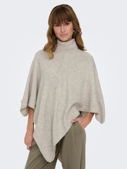 JDY Cream Roll Neck Poncho - Image 2 of 6