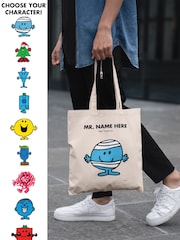 Star Editions Mr. Men Cream 100% Cotton Personalised Tote Bag - Image 1 of 3
