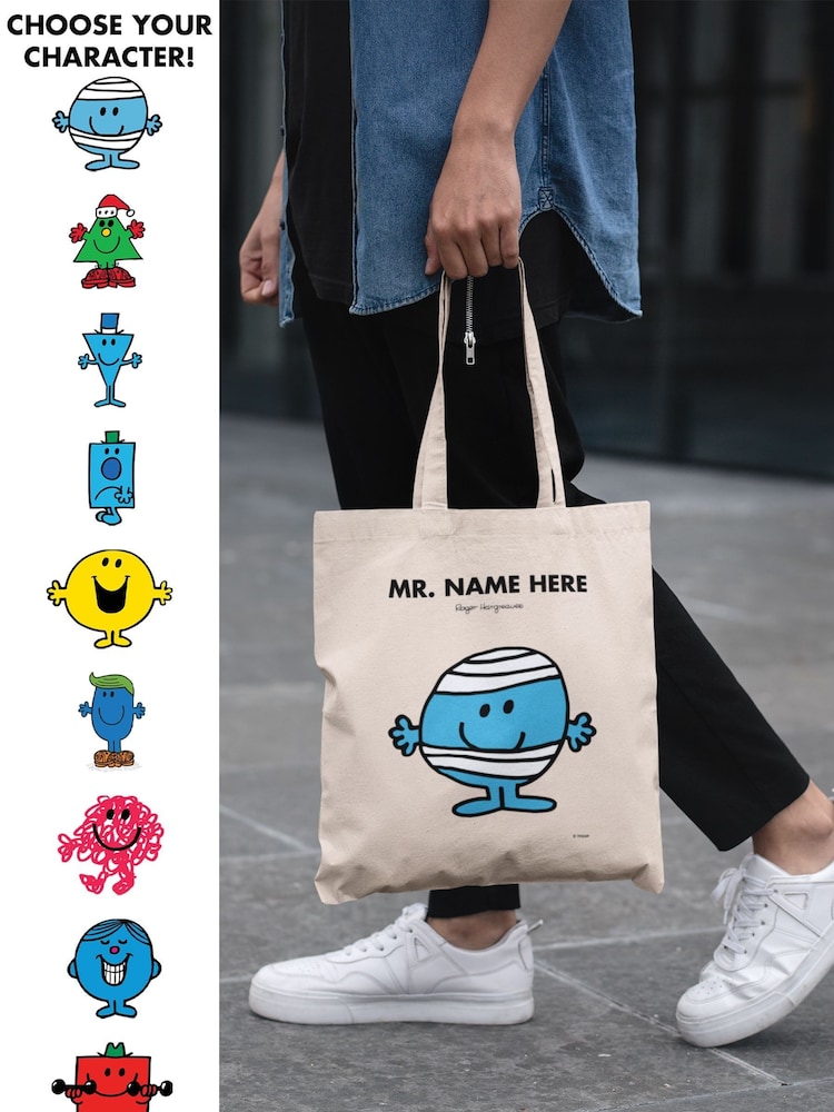 Star Editions Mr. Men Cream 100% Cotton Personalised Tote Bag - Image 1 of 3
