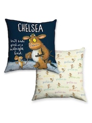 Star Editions Child Personalised Gruffalos Blue/Cream 100% Cotton Cushion - Image 2 of 3
