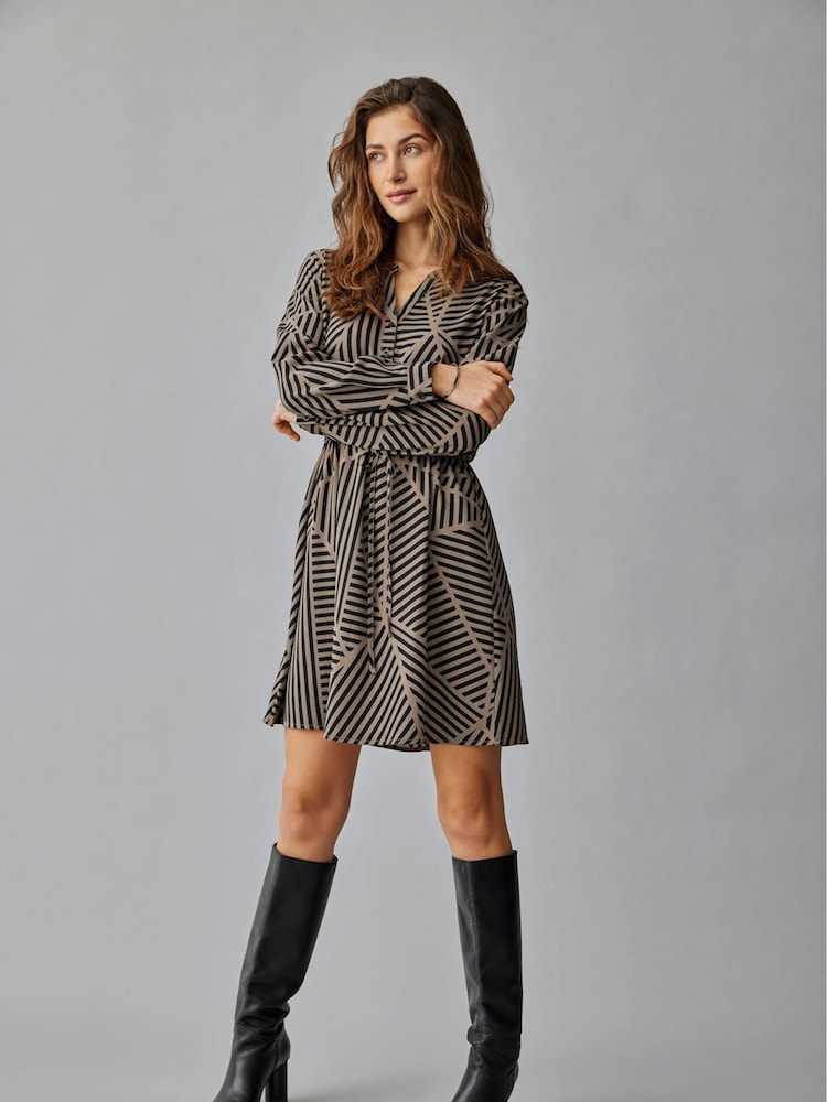 JDY Brown Long Sleeve Shirt Dress - Image 1 of 4 JDY Brown Long Sleeve Shirt Dress - Image 1 of 4