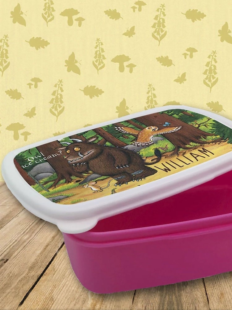 Star Editions Personalised Gruffalo and Owl Blue/Pink Lunch Box - Image 3 of 3