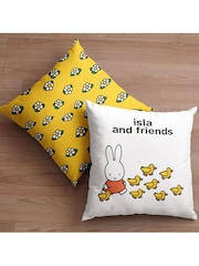 Star Editions Personalised Miffy and Friends Yellow/White 100% Cotton Cushion - Image 2 of 2
