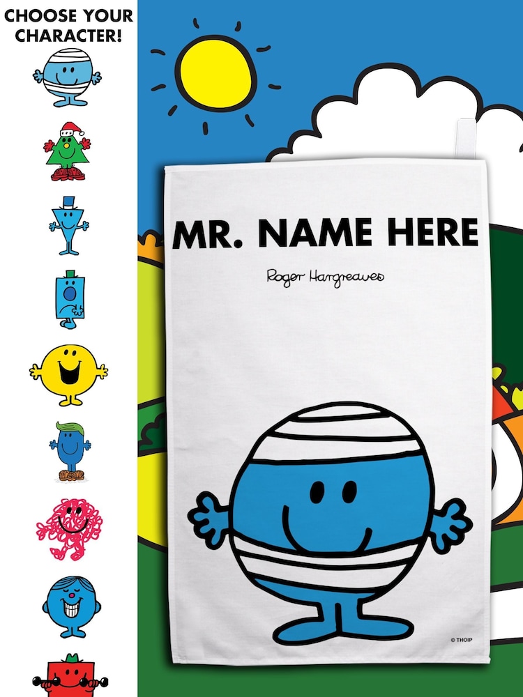 Star Editions Mr. Men Personalised 100% Cotton Tea Towel - Image 1 of 3