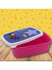 Star Editions Personalised Witch And Cat Room On The Broom Blue/Pink Lunch Box - Image 2 of 3