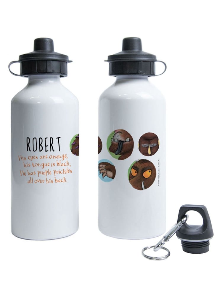 Star Editions Personalised "His eyes are orange, his tongue is black" Gruffalo White Water Bottle - Image 1 of 2