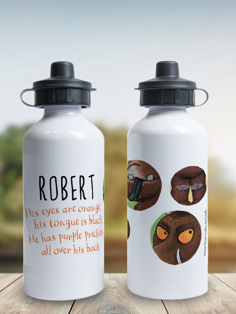 Star Editions Personalised "His eyes are orange, his tongue is black" Gruffalo White Water Bottle - Image 2 of 2