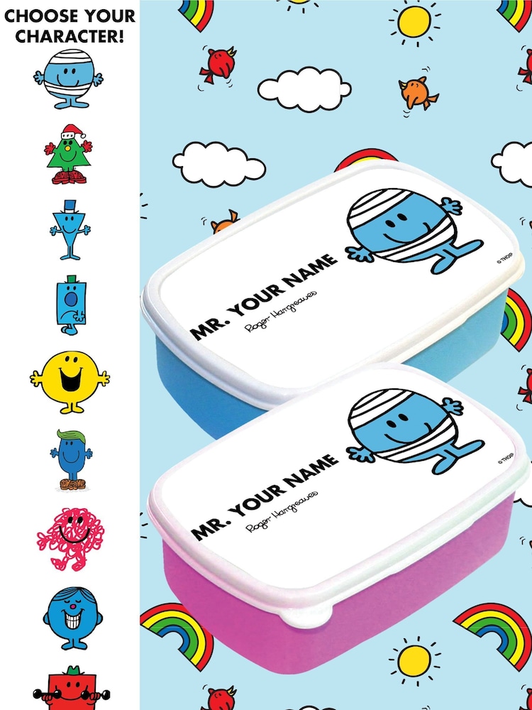 Star Editions Mr Men Personalised Blue/PinkLunch Box - Image 1 of 3