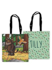 Star Editions Personalised 100% Cotton Owl Ice cream Gruffalo Edge to Edge Tote Green Bag - Image 1 of 2