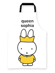 Star Editions Childrens Queen Personalised 100% Cotton Miffy White Apron - Image 1 of 2