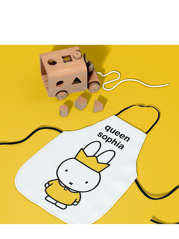Star Editions Childrens Queen Personalised 100% Cotton Miffy White Apron - Image 2 of 2 Star Editions Childrens Queen Personalised 100% Cotton Miffy White Apron - Image 2 of 2