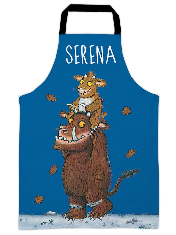 Star Editions Childrens Blue Personalised Gruffalos 100% Cotton Apron - Image 1 of 2