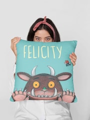 Star Editions Personalised Gruffalo Blue 100% Cotton Cushion - Image 1 of 3