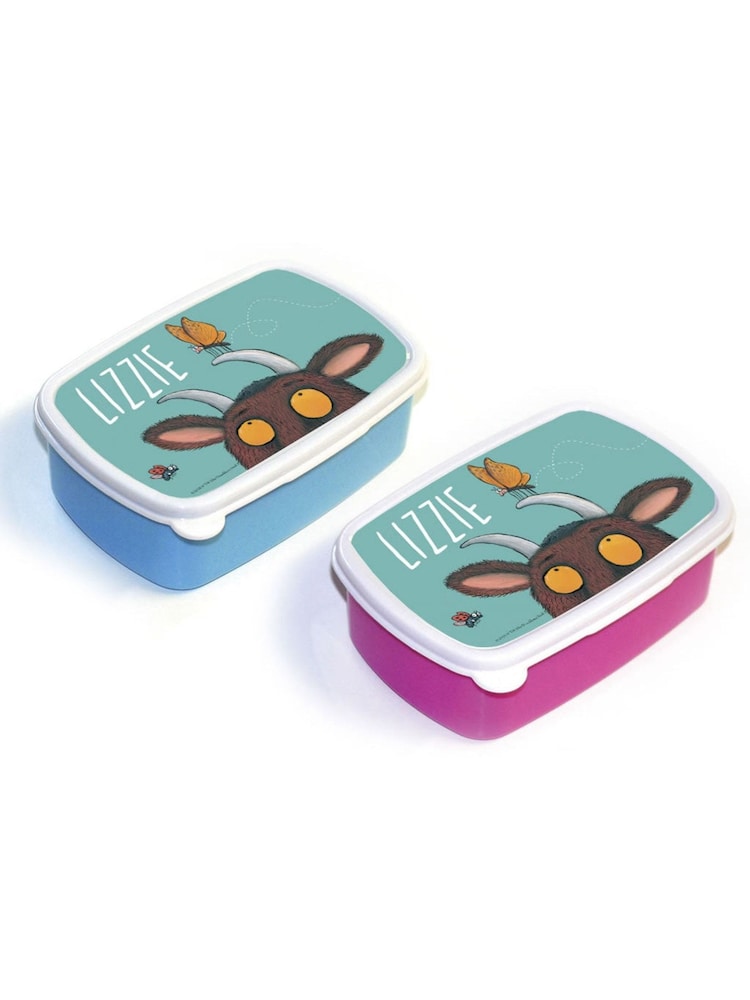 Star Editions Personalised Gruffalo and Butterfly Blue/PinkLunch Box - Image 1 of 3