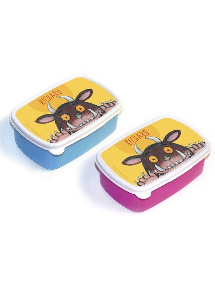 Star Editions Personalised Gruffalo Blue/Pink Lunch Box - Image 1 of 3