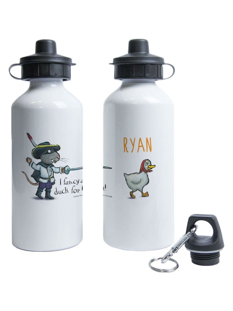 Star Editions Personalised "Duck for tea" Highway Rat White Water Bottle - Image 1 of 2