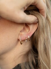 Otiumberg Gold Vermeil Pavé Staple Hoop - Image 4 of 4