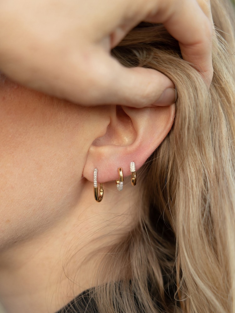 Otiumberg Gold Vermeil Pavé Staple Hoop - Image 4 of 4
