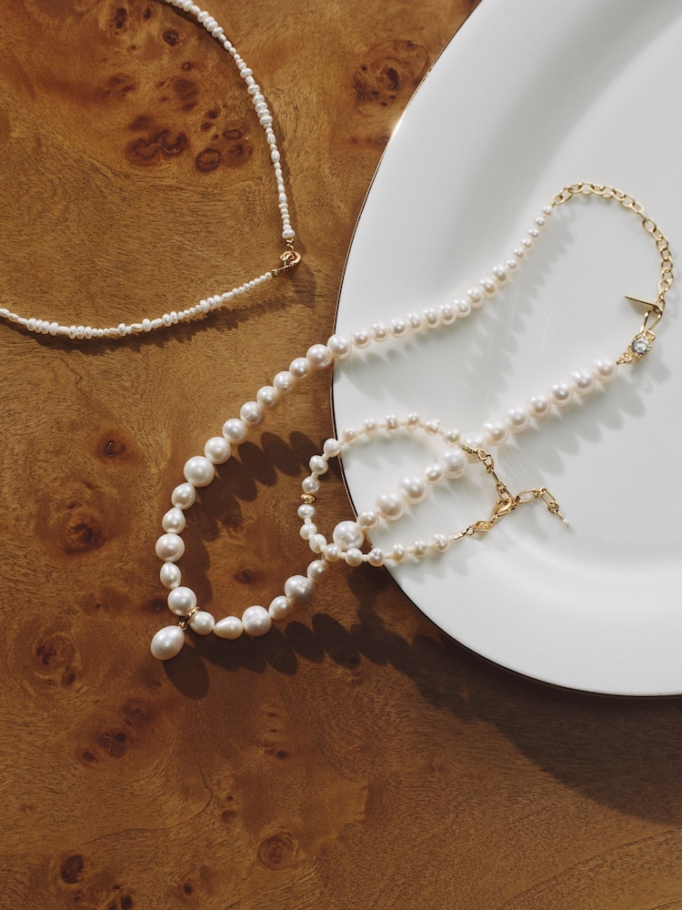 Otiumberg Gold Vermeil Pearl Link Up Necklace - Image 5 of 5 Otiumberg Gold Vermeil Pearl Link Up Necklace - Image 5 of 5