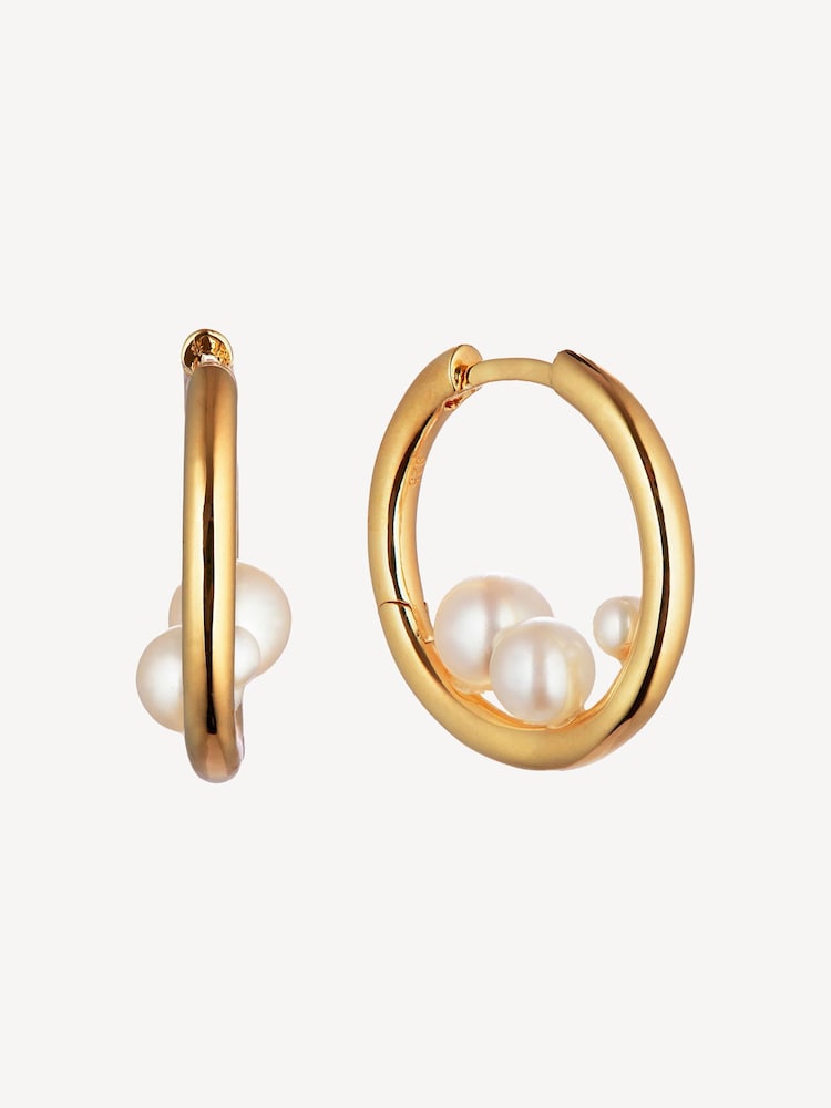 Otiumberg Gold Vermeil Trio Pearl Hoops - Image 1 of 4
