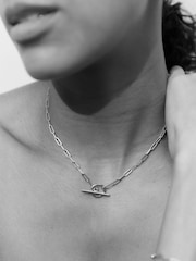 Plata de ley - Collar de eslabones pequeños Love de Otiumberg - Imagen 2 de 4