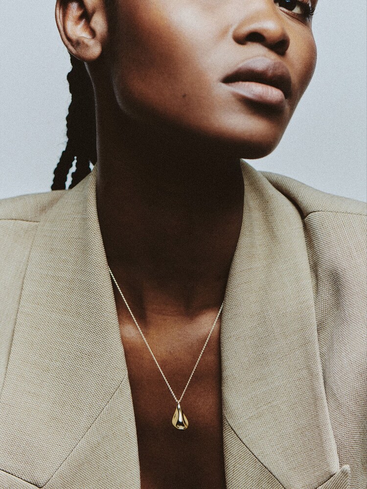 Collar con diseño de guijarro en forma de gota de Otiumberg - Imagen 2 de 3