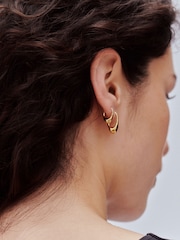 Otiumberg Gold Vermeil Small Roscida Drop Hoop Earrings - Image 2 of 4