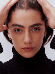 Otiumberg Gold Vermeil Small Roscida Drop Hoop Earrings - Image 3 of 4