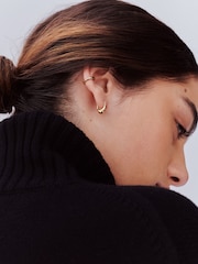 Otiumberg Gold Vermeil Small Roscida Drop Hoop Earrings - Image 4 of 4