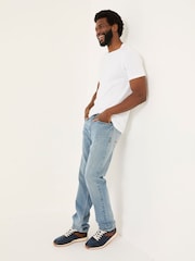 FatFace Light Vintage Blue Straight Fit Jeans - Image 3 of 7