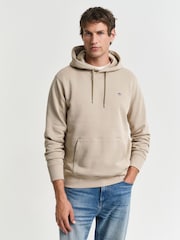 Maro-arămiu Maro - GANT Regular Shield Logo 100% Cotton Hoodie - Image 1 of 5