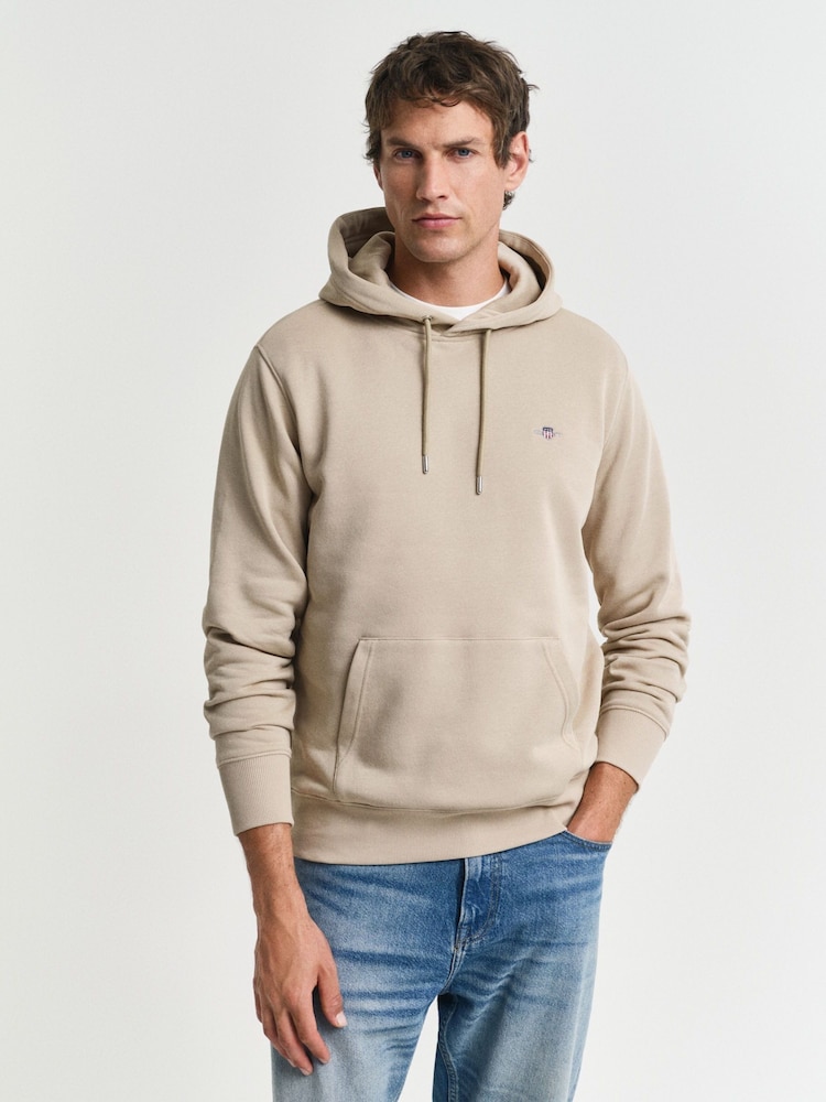 Maro-arămiu Maro - GANT Regular Shield Logo 100% Cotton Hoodie - Image 1 of 5