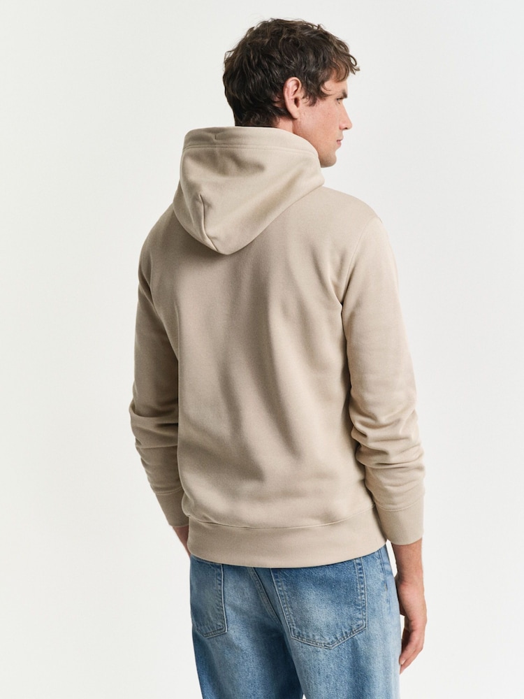 Maro-arămiu Maro - GANT Regular Shield Logo 100% Cotton Hoodie - Image 2 of 5