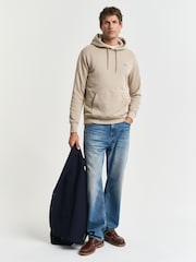 Maro-arămiu Maro - GANT Regular Shield Logo 100% Cotton Hoodie - Image 3 of 5