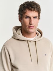 Maro-arămiu Maro - GANT Regular Shield Logo 100% Cotton Hoodie - Image 4 of 5