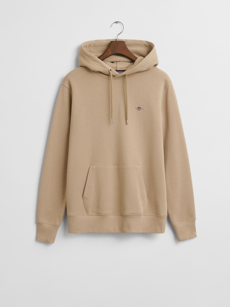 Maro-arămiu Maro - GANT Regular Shield Logo 100% Cotton Hoodie - Image 5 of 5