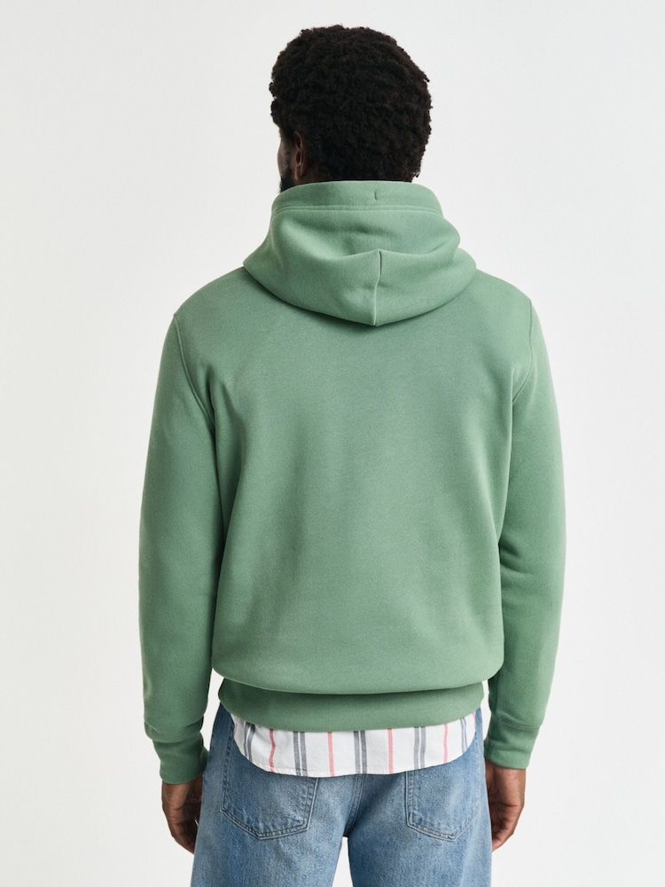 Verde lumină - GANT Regular-Fit Shield Hoodie - Image 2 of 5