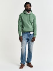 Verde lumină - GANT Regular-Fit Shield Hoodie - Image 4 of 5