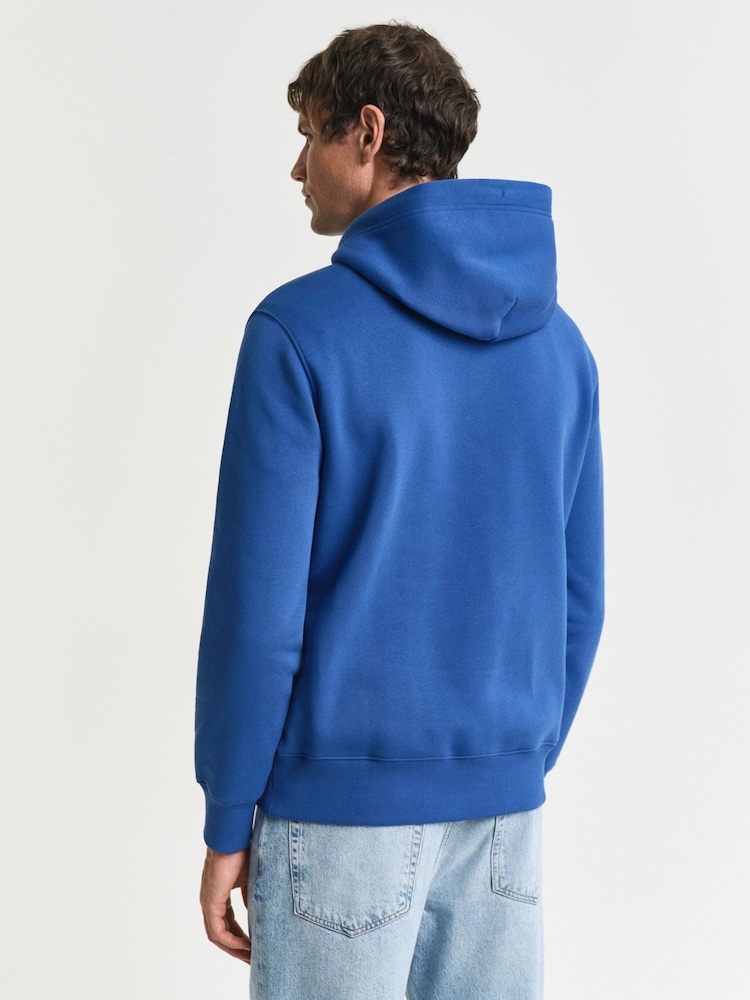 Albastru - GANT Regular Shield Logo 100% Cotton Hoodie - Image 2 of 5