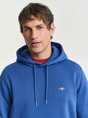 Albastru - GANT Regular Shield Logo 100% Cotton Hoodie - Image 3 of 5