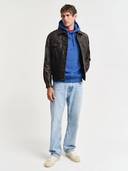 Albastru - GANT Regular Shield Logo 100% Cotton Hoodie - Image 4 of 5