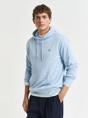 Albastru deschis - GANT Regular-Fit Shield Hoodie - Image 1 of 5