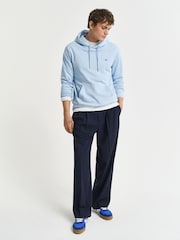 Albastru deschis - GANT Regular-Fit Shield Hoodie - Image 3 of 5