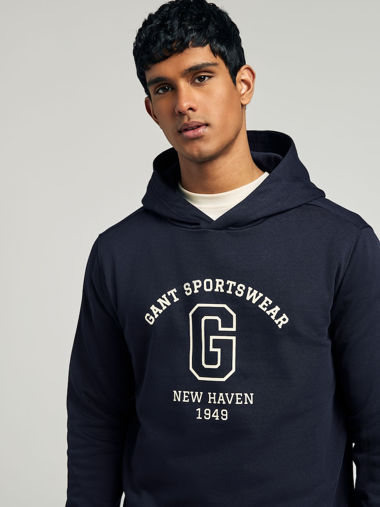 Azul marino - GANT 100% Cotton Graphic Hoodie - Imagen 2 de 5