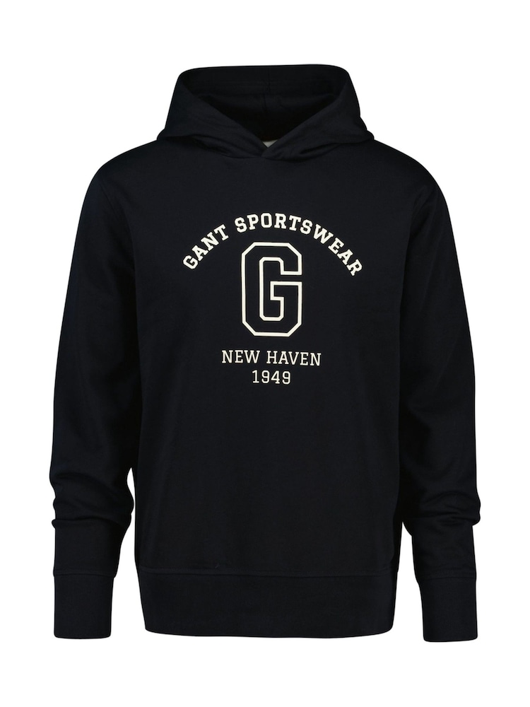 Negro - GANT 100% Cotton Graphic Hoodie - Imagen 1 de 2