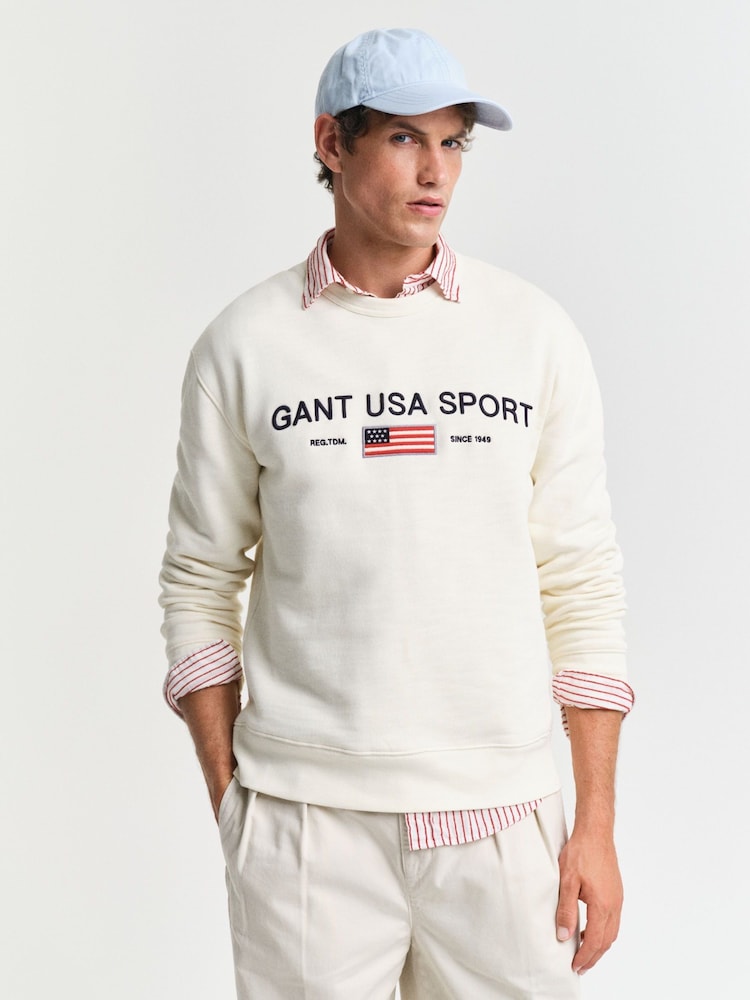 GANT Graphic Crew Neck 100% Cotton Sweater - Image 2 of 4